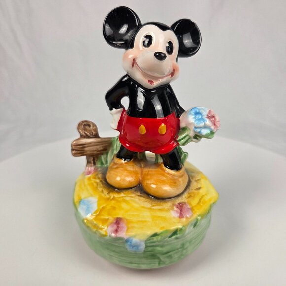 Other - Vintage Disney SCHMID Mickey Mouse Porcelain Music Box Figure